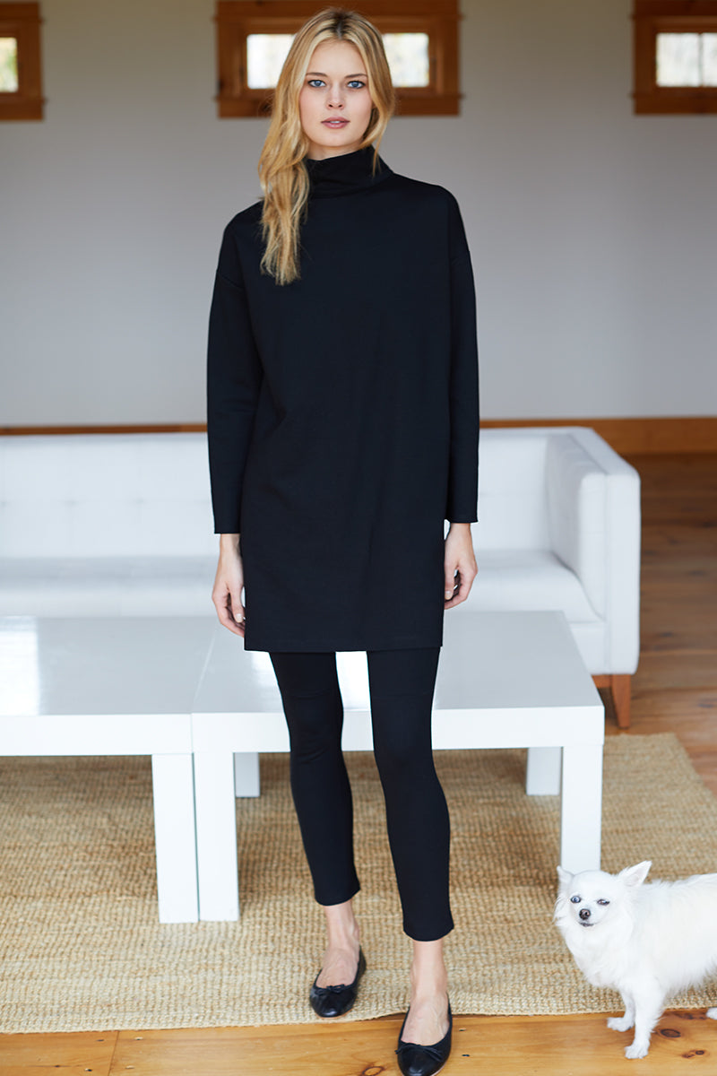 Edie Turtleneck Dress - Black Ponte L Edie Turtleneck Dress - Black Ponte L
