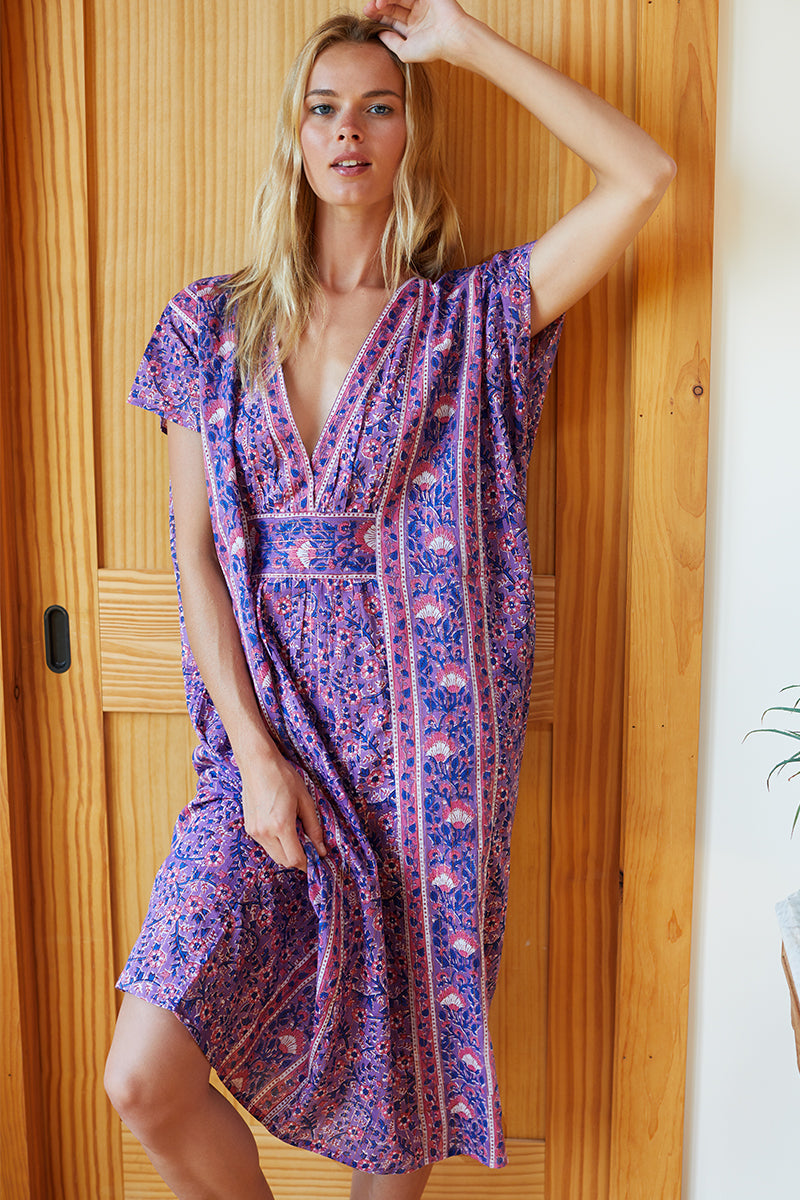 Francina Caftan - Violet Wildflower Lurex