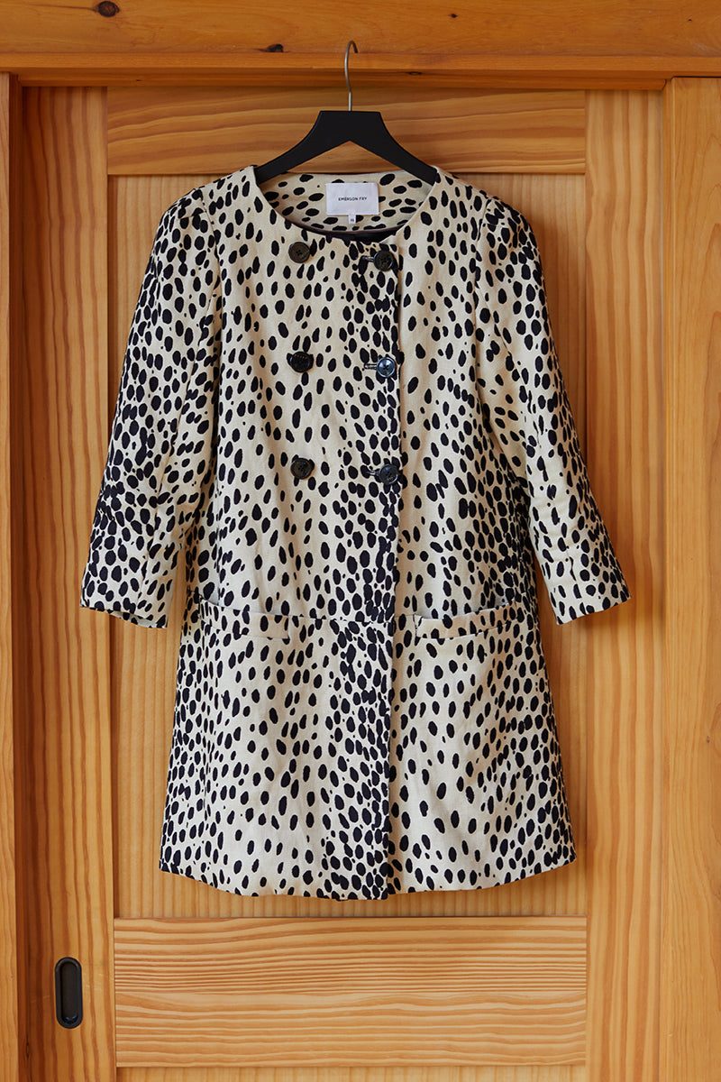 London Coat - Leopard Linen
