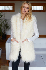 Vegan Shearling Vest - Ivory - Emerson Fry