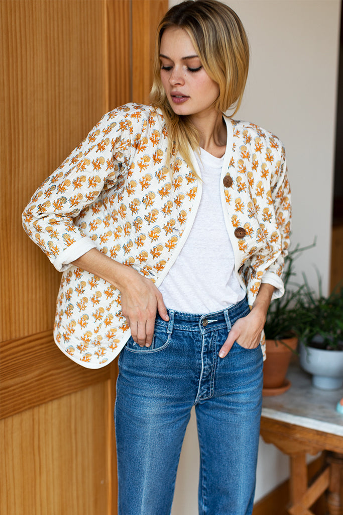 India Quilted Jacket Marigolds Organic Emerson Fry