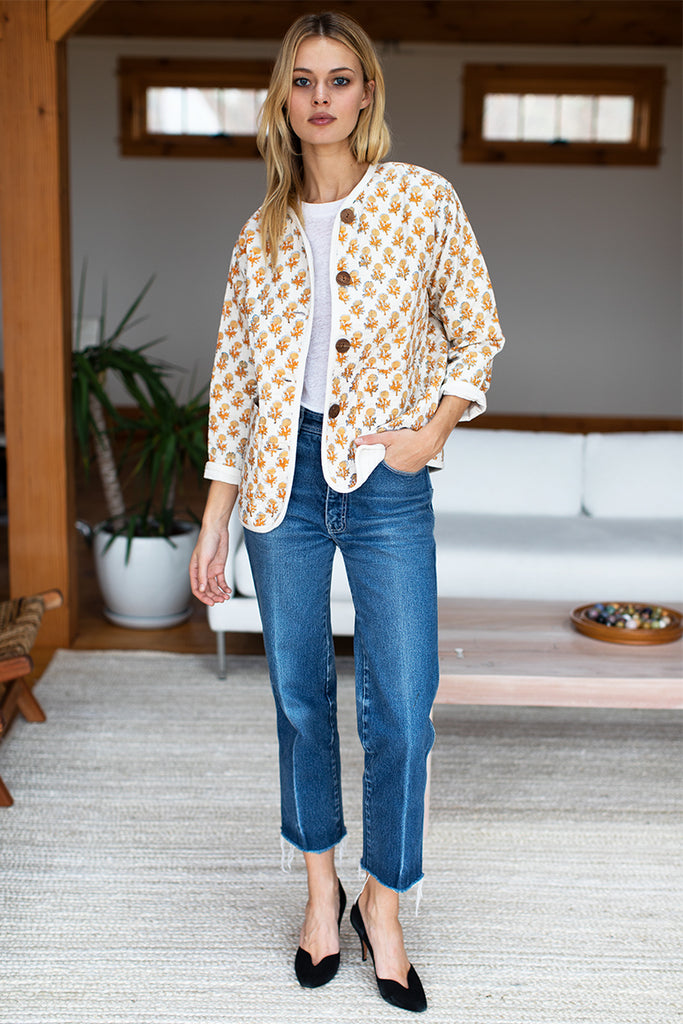 India Quilted Jacket Marigolds Organic Emerson Fry