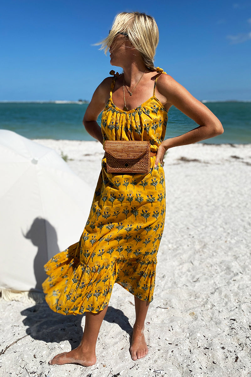 India Sundress - Marigolds Yellow Organic India Sundress - Marigolds Yellow Organic