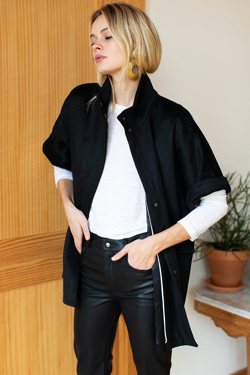 Layering Jacket - Black Wool Cashmere