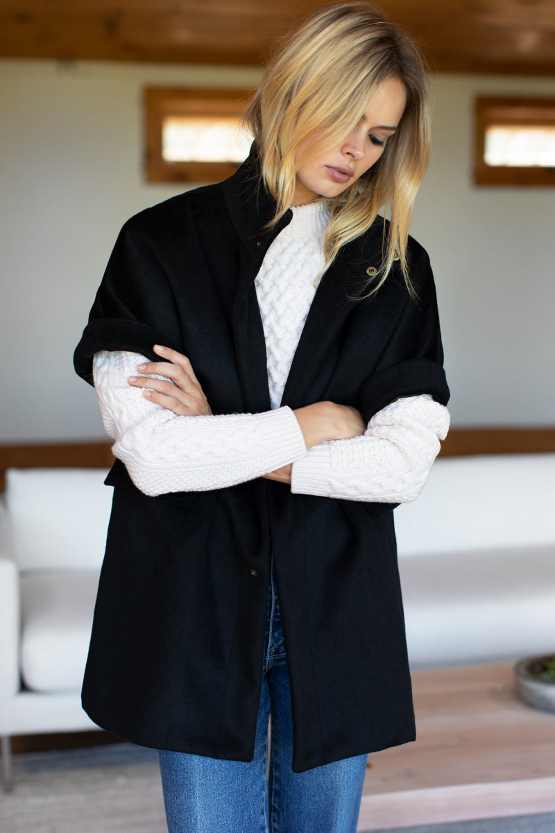 Wool-Silk Snap Sleeve Jacket - Women - Ready-to-Wear