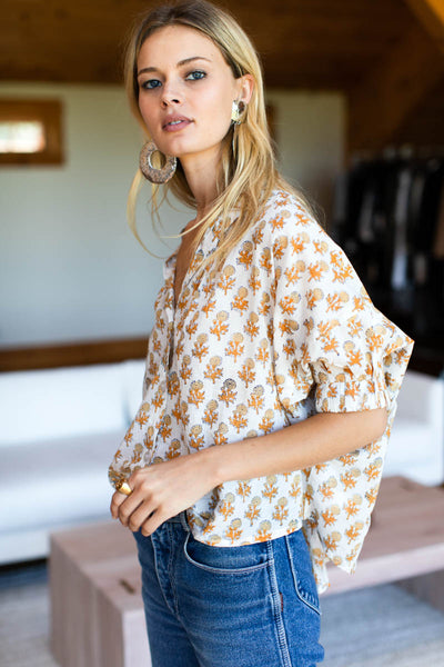 Mandarin Collar Top - Little Marigolds Organic - Emerson Fry