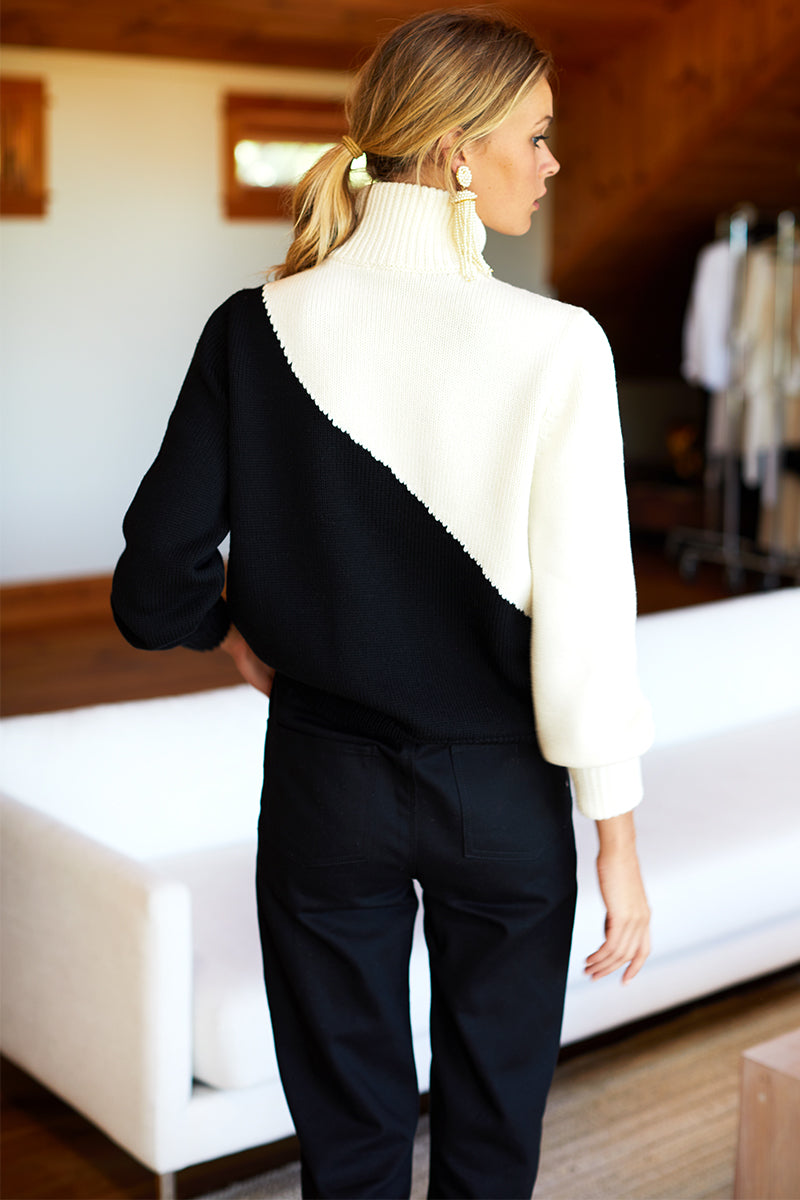 Mila Sweater - Black + Ivory