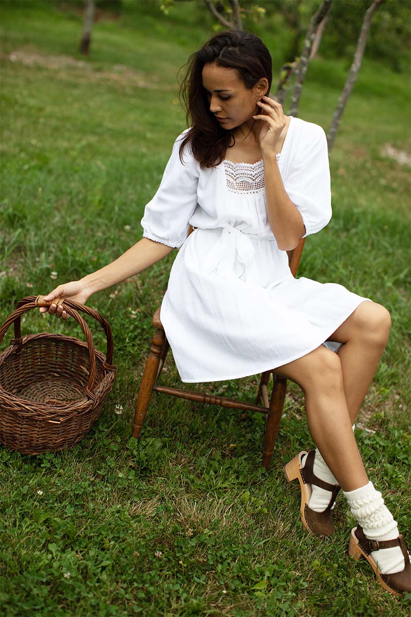 Rosemary Dress - White Organic