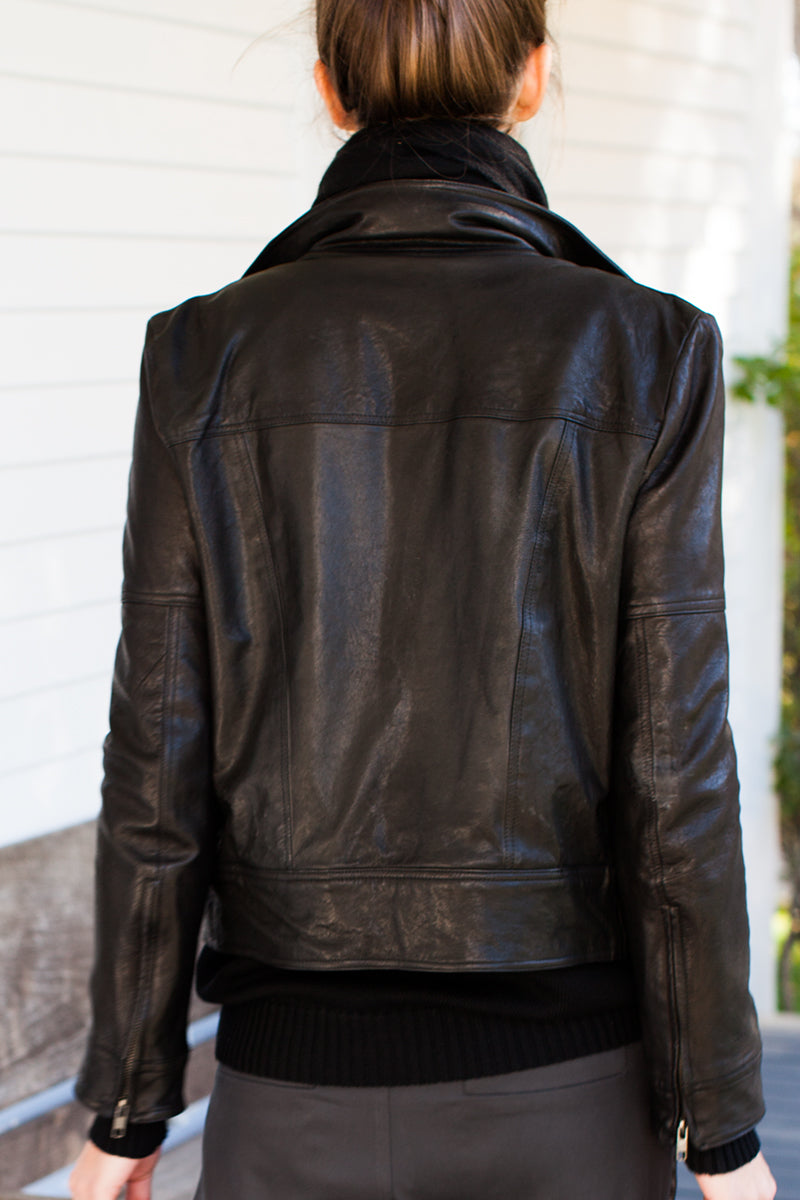 Emerson Biker Jacket - Black Leather - Emerson Fry