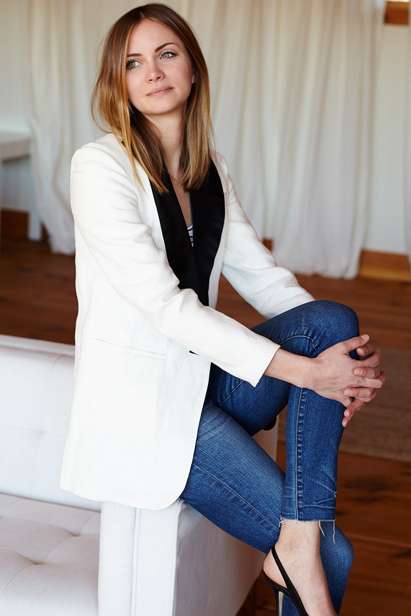 Wingtip Dinner Jacket Ivory Linen