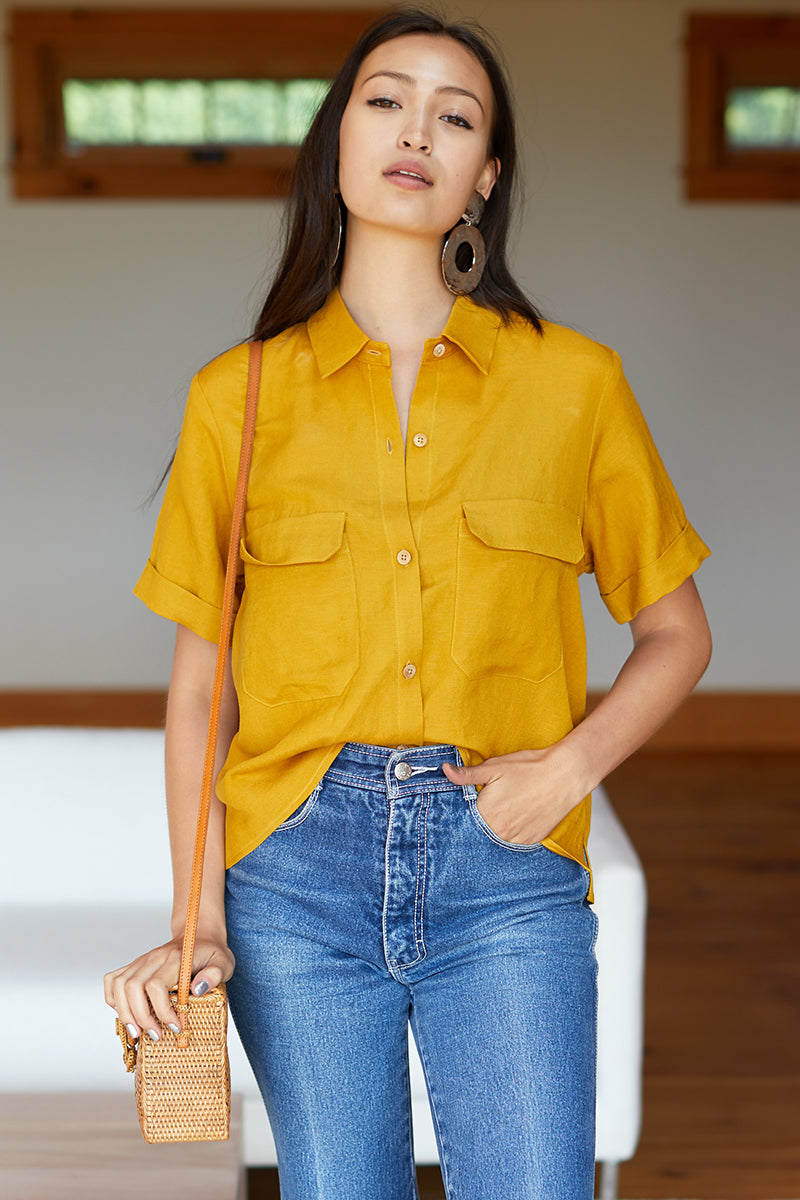 Short Sleeve Utility Shirt - Sierra Yellow