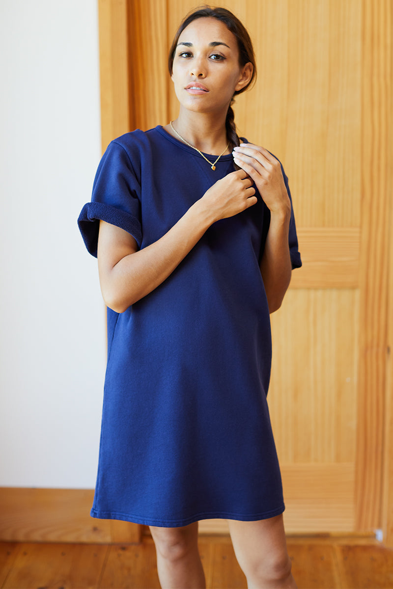 Shorty Sweatshirt Dress - Maritime Organic