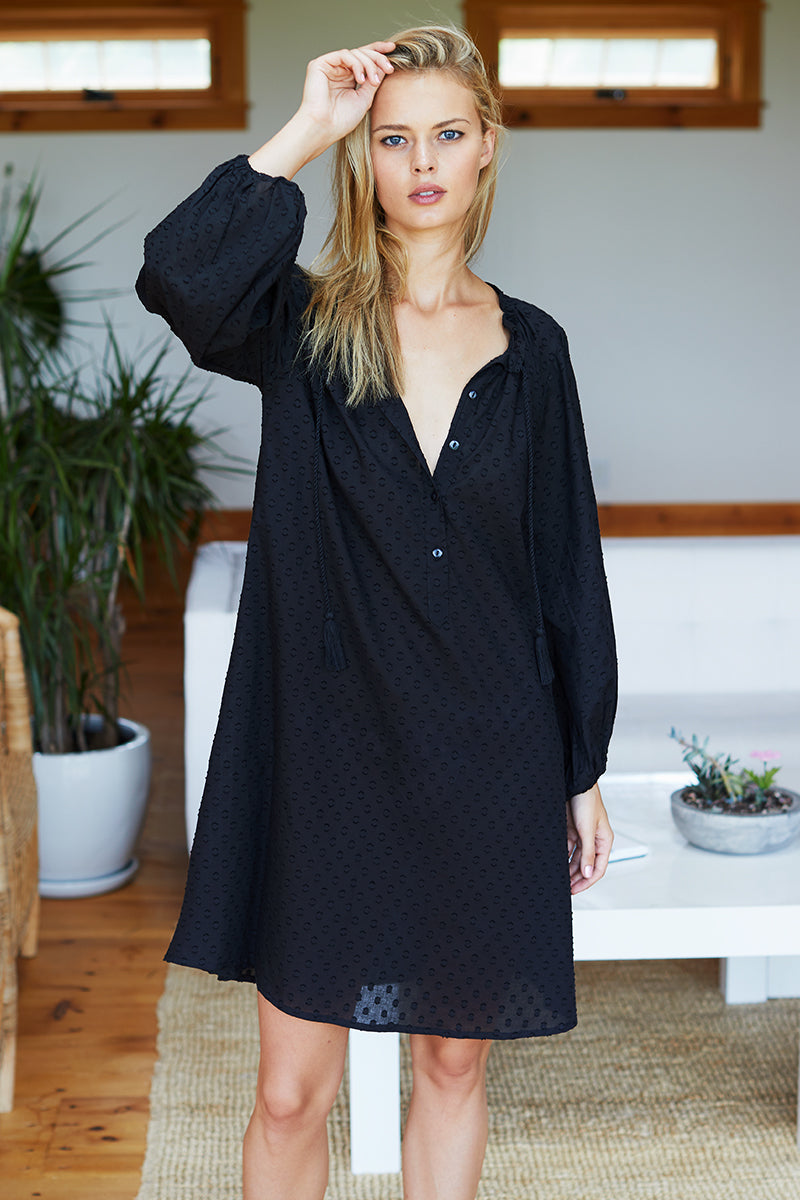 bardot cotton dress Estie Cotton Maxi Dress In Black