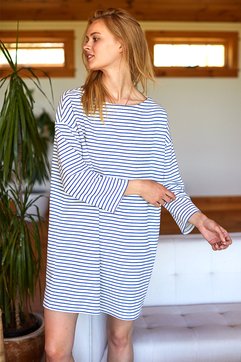 Sailor Dress - French Blue Stripe