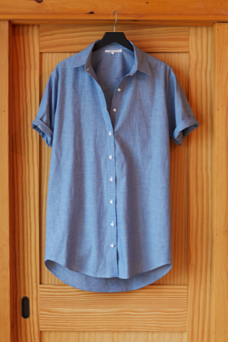 Short Sleeve Shirtdress -  Chambray
