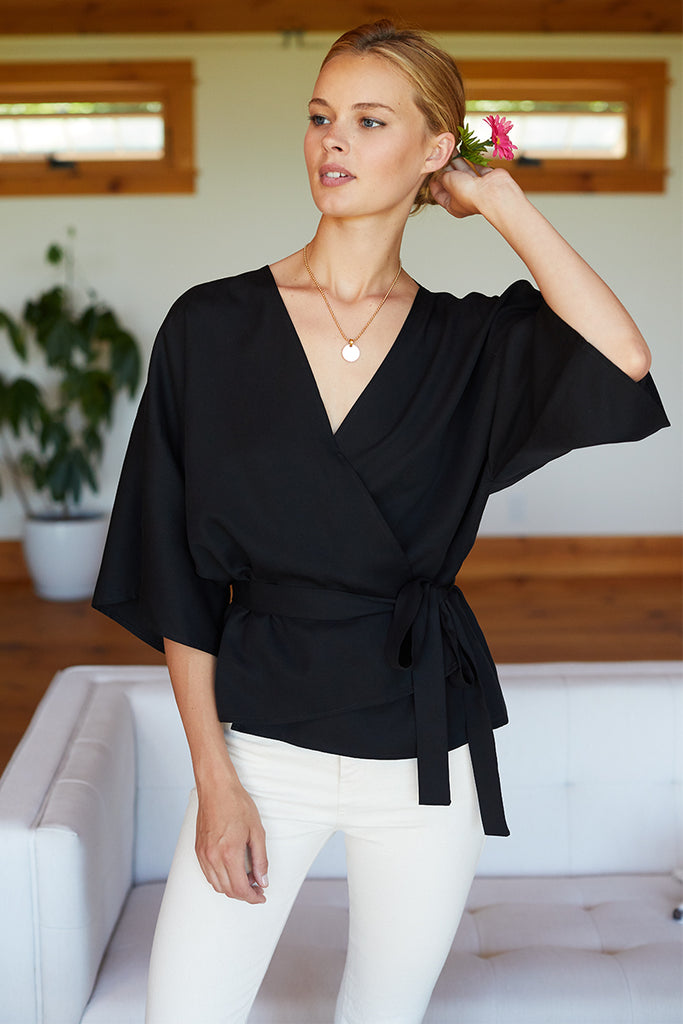 Wrap Top Black Emerson Fry