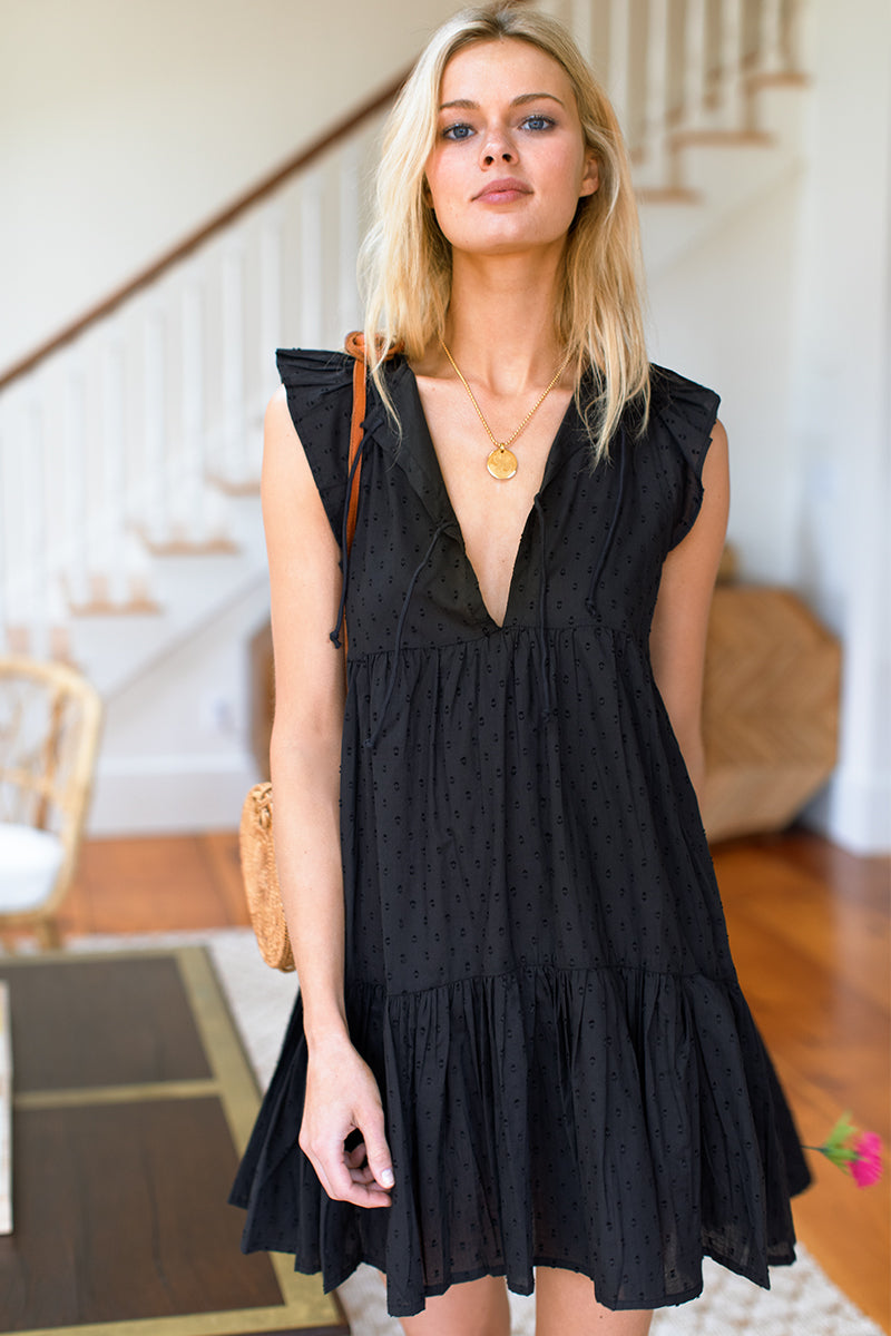 Angel Dress - Black Swiss Dots - Emerson Fry Angel Dress - Black Swiss Dots - Emerson Fry