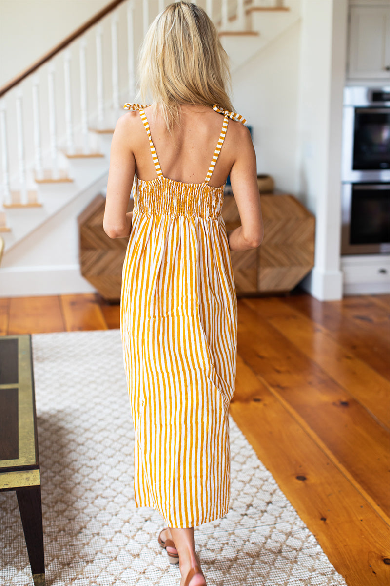 Cayman Dress - Marigold Stripe