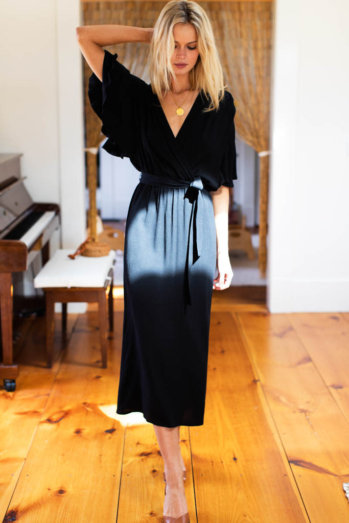 Lila Dress - Black Crepe - Emerson Fry