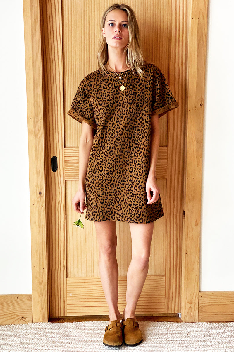 T-Dress - Vintage Leopard Organic