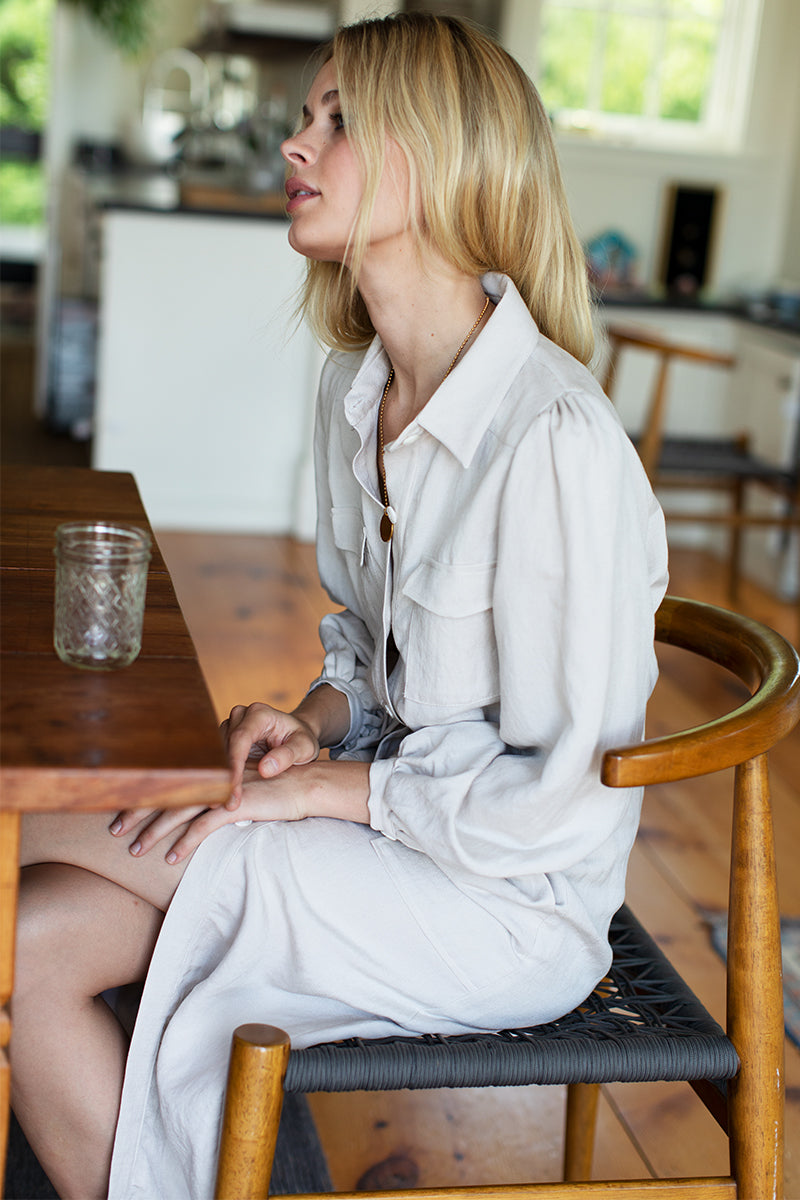 Utility Dress - Sand Linen Utility Dress - Sand Linen