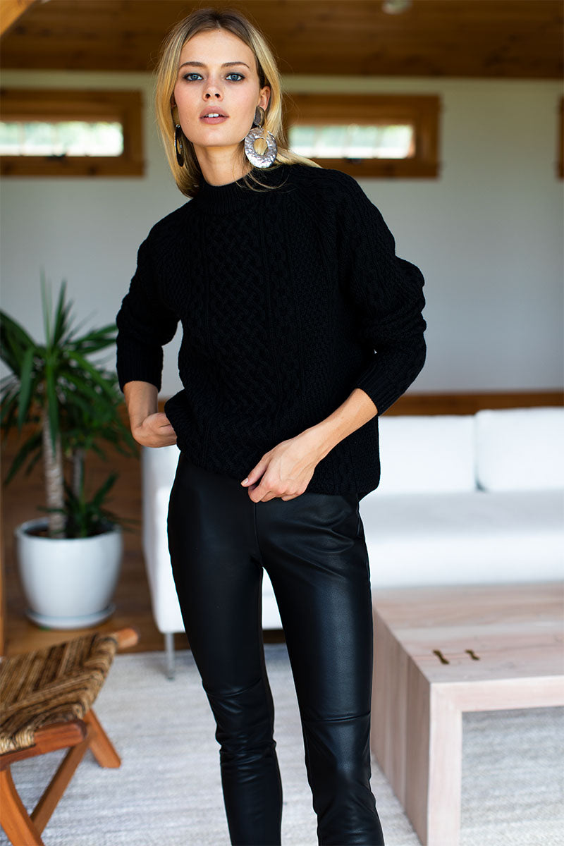 Vegan Leather Legging - Black