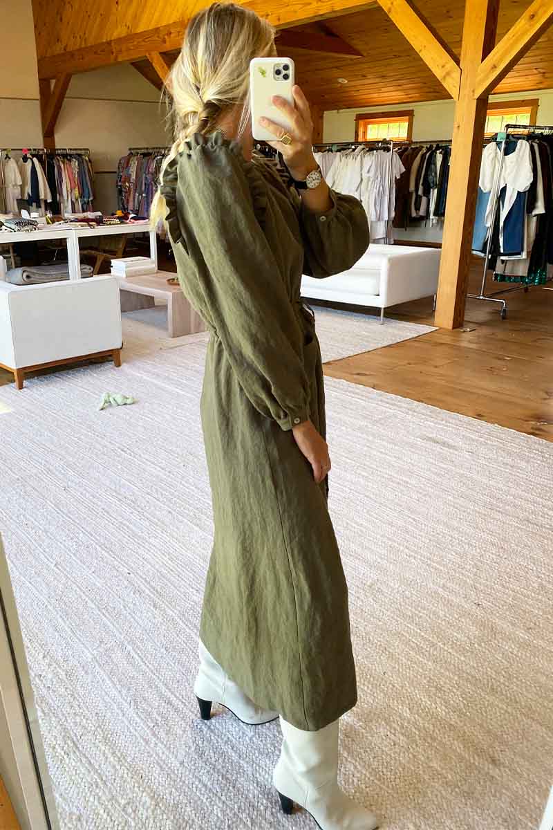 Mama's Pretty Dress - Army Linen