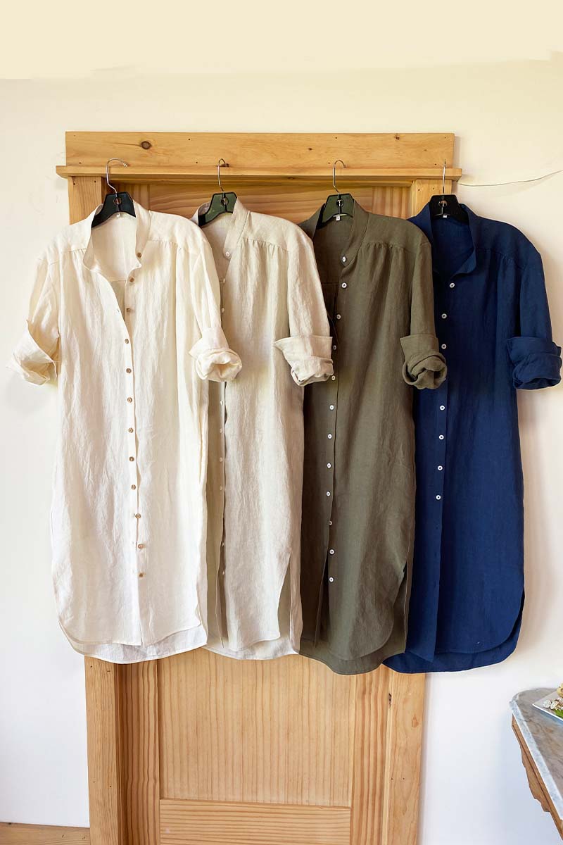 Midi Shirtdress - Army Linen