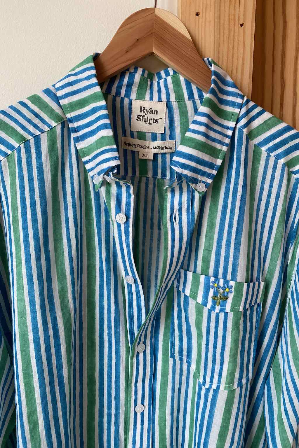 Ryan Shirt - Market Stripe Sea Organic