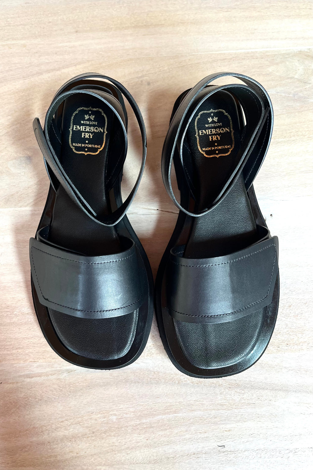 Cross Platform Sandal - Black Leather