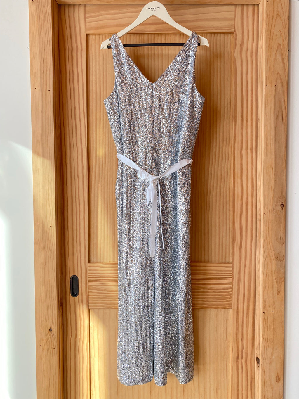 Babette Jumpsuit - Silver Sequin