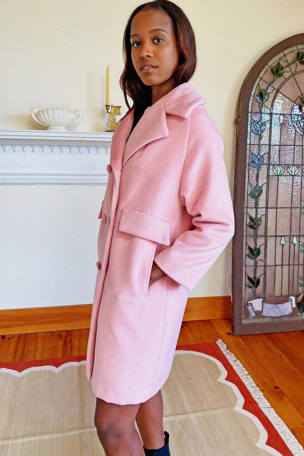 60s Thomas Coat - Pink Wool Cashmere