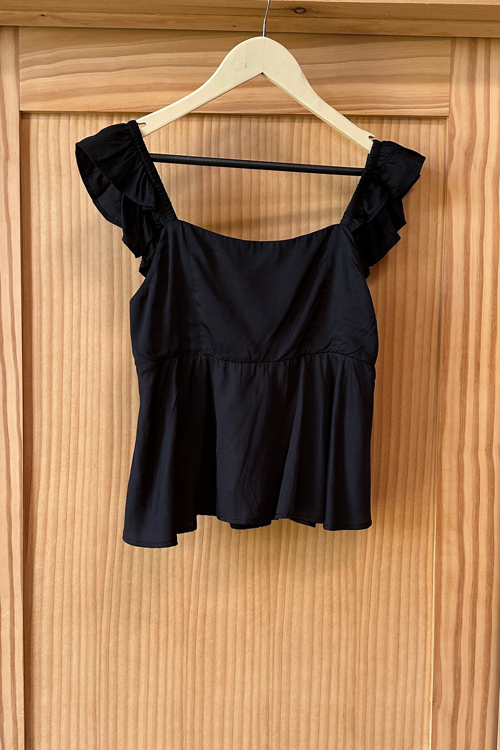 Sara Frill Top - Jet Black