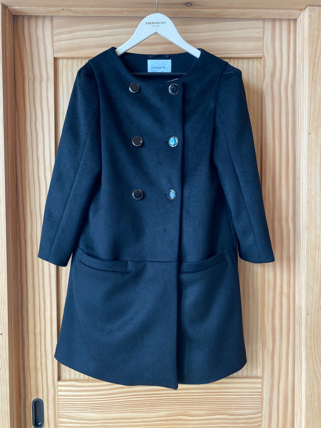 London Coat - Black Wool Cashmere