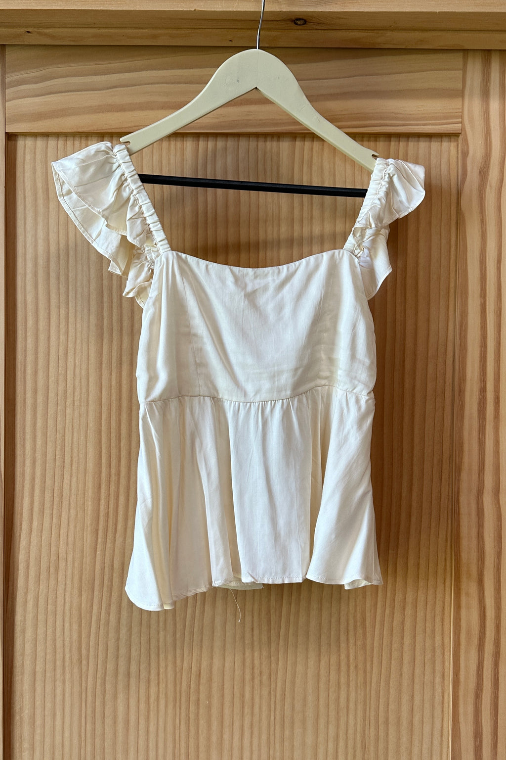 Sara Frill Top - Pearled Ivory