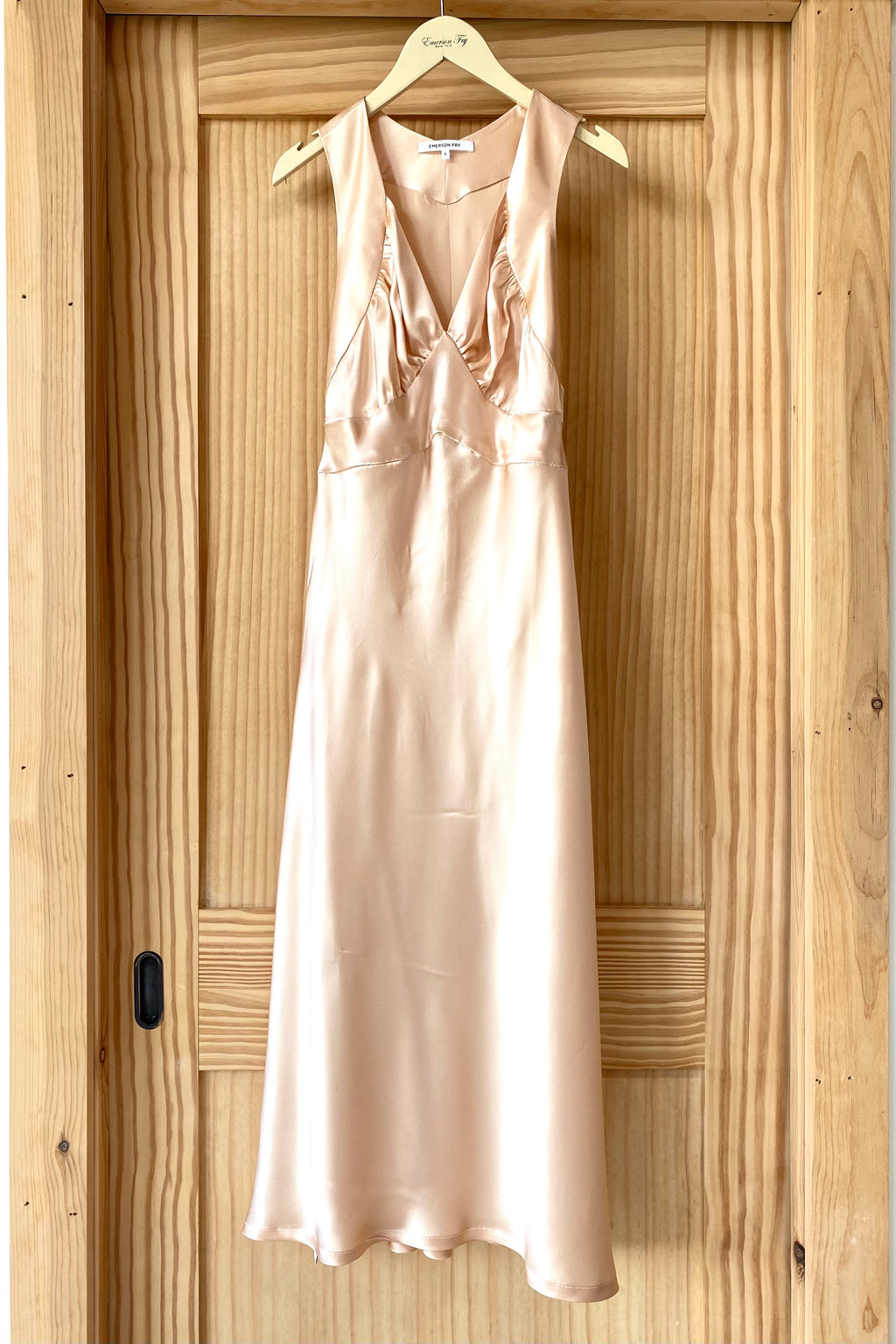 Violetta Sleeveless Midi Dress - Apricot Pink Silk