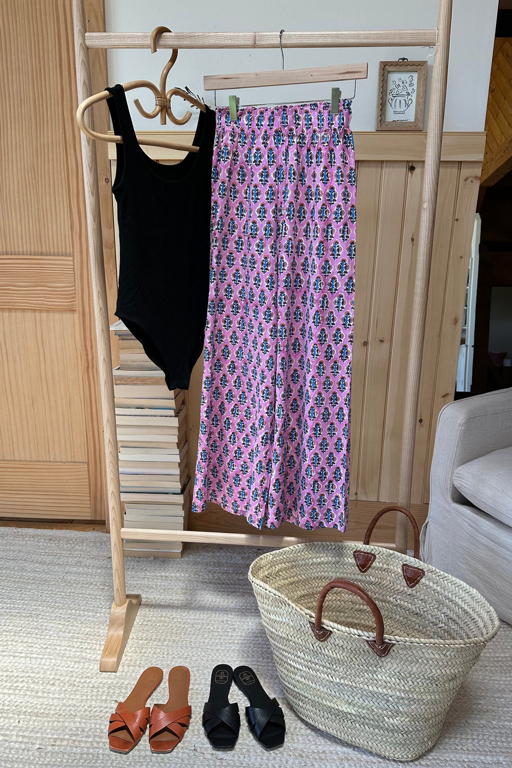 Pull On Pant - Day Flowers Aurora Pink